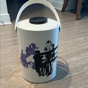 Vintage White and Purple Ice Bucket
